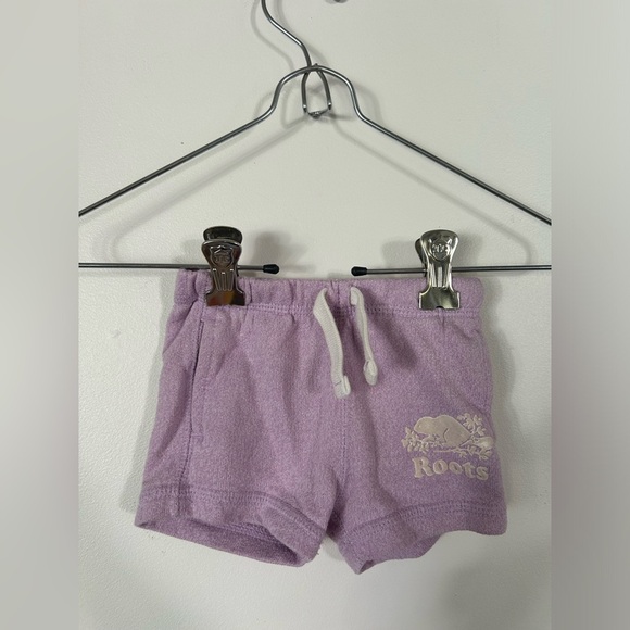 Roots Baby Sweat Pant Shorts Purple Size 3-6 months - Picture 1 of 4